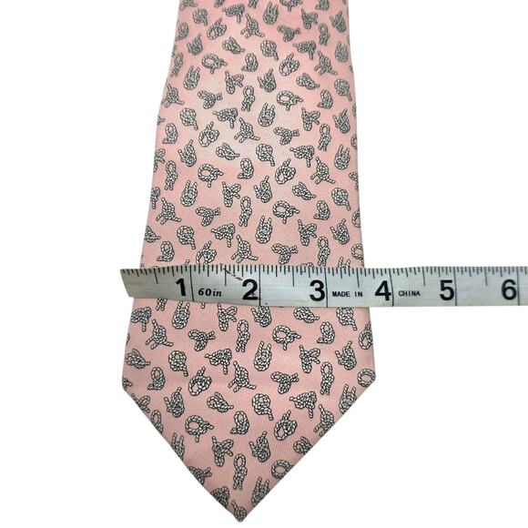 Hermes Tie 5295TA Pink Sailor Knot Rope Silk 100% Necktie France Luxury - Picture 5 of 6